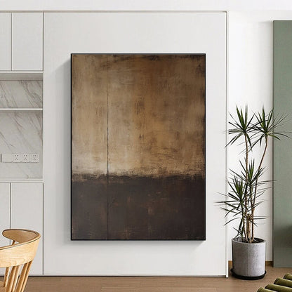 Hand Painting Brown and Black Textured Abstract Art PT761