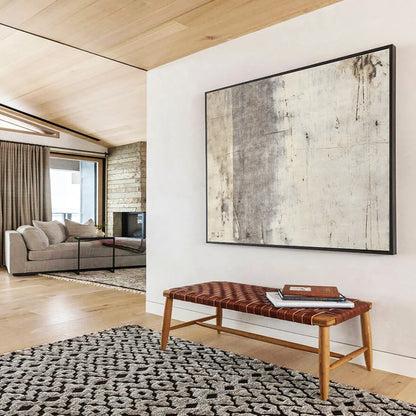 Minimalist Canvas Art Gray & Beige Textured Abstract Painting HPS256