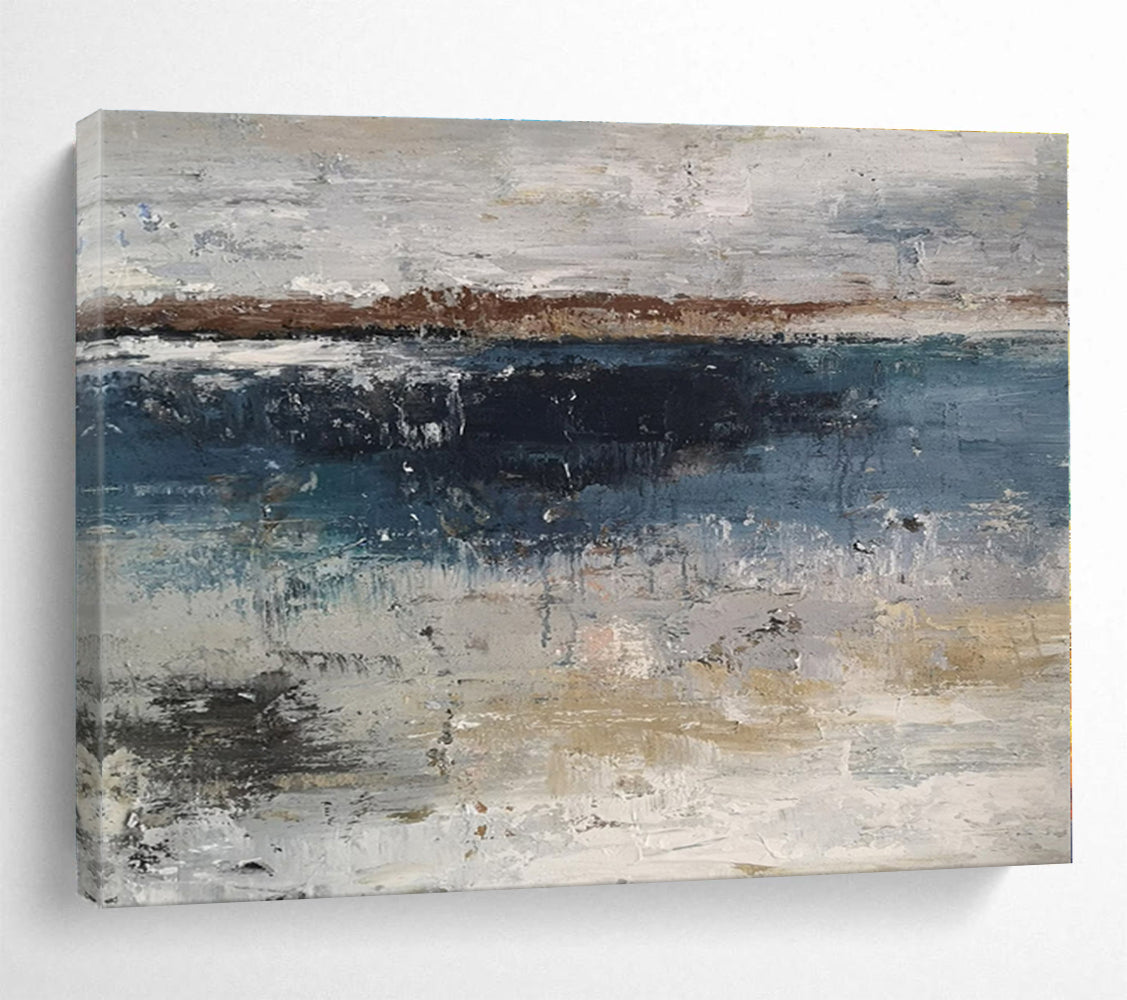 Minimalist Canvas Art Neutral Tones Textured Coastal Abstract Painting On Canvas HPS077