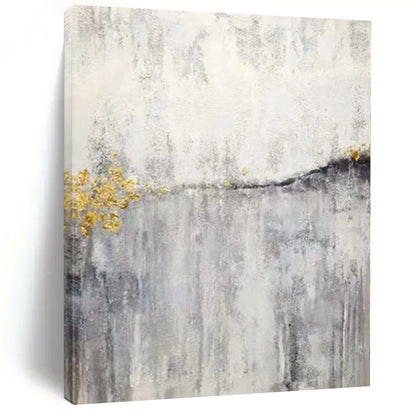 Unique Abstract Art Gray & Gold Textured Abstract Painting On Canvas PT035