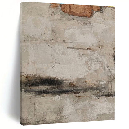 Hand-Painted Beige, Gray, and Brown Textured Abstract Art, Acrylic Modern Art Painting PT301