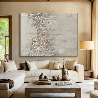 Hand Painted Art Beige Textured Abstract Art PT371