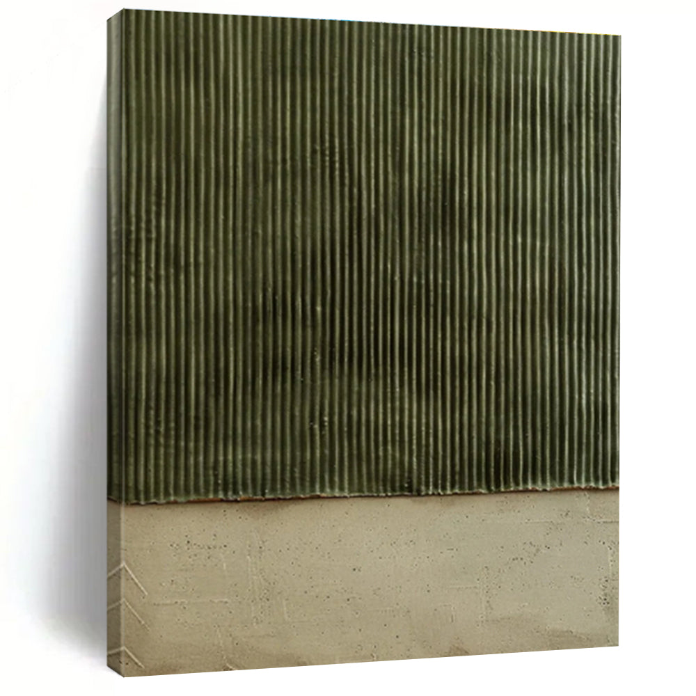 Minimalist Canvas Art Green Beige Textured Abstract Art PT354
