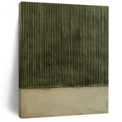 Minimalist Canvas Art Green Beige Textured Abstract Art PT354