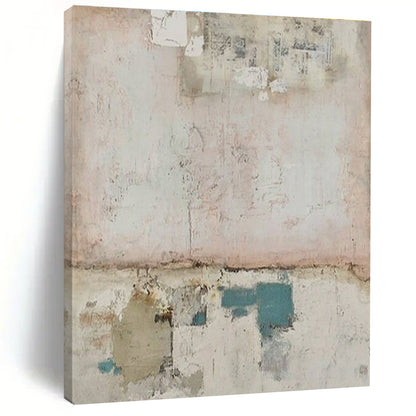 Handmade Art Soft Pink and Teal Textured Abstract Art PT624