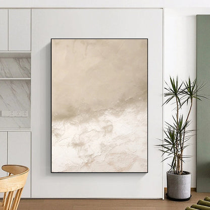Handmade Art in Beige and White Textural Gradients PT229