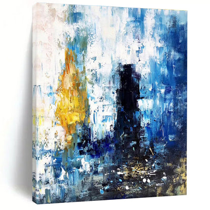 Cool Abstract Paintings Blue Yellow Urban Abstract Acrylic Modern Art PT432
