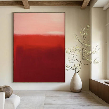 Paintings For House Red and Pink Textured Abstract Minimalist Art DPS485