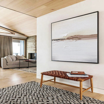 Minimalist Canvas Art Beige & Brown Textured Abstract Art HPS156