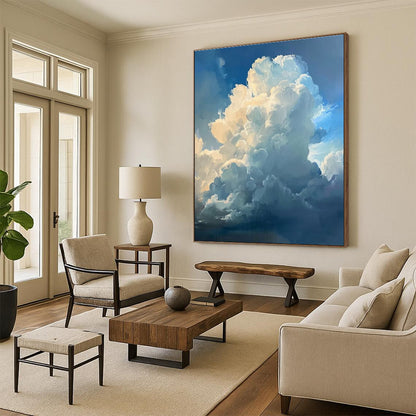 Big Painting Blue and White Cloud Abstract Sky Painting DPS442