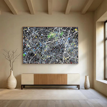 Hand-Painted Multicolor Drip Abstract Expressionist Art HPS311