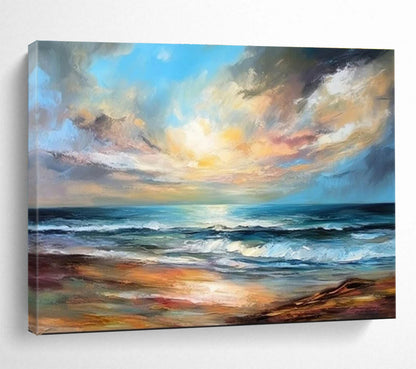 Cool Abstract Paintings Multicolor Seaside Sunset Expressive Art HPS368