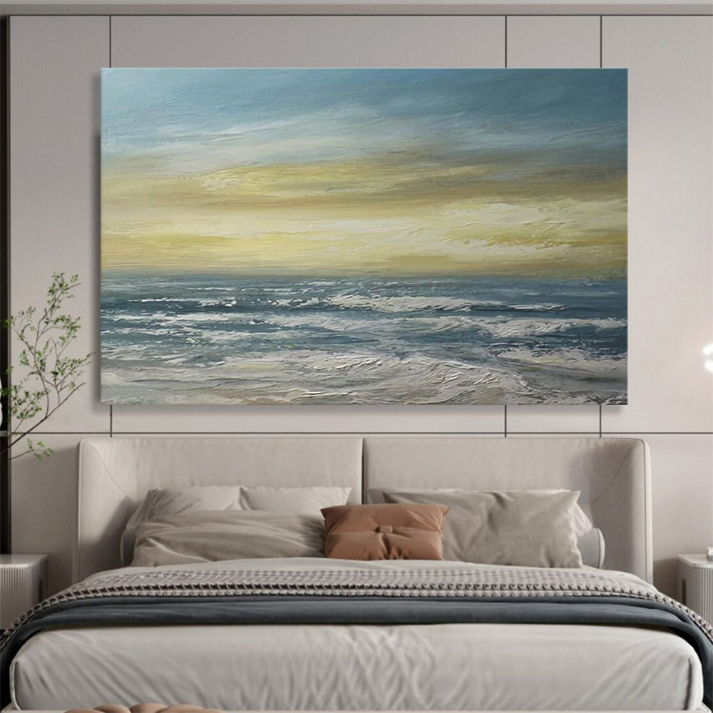 Large Size Blue & Yellow Abstract Sea & Sky Art HPS188