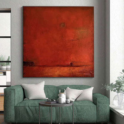 Unique Abstract Art Red Textured Abstract Composition, Acrylic Modern Art Paintings PT545