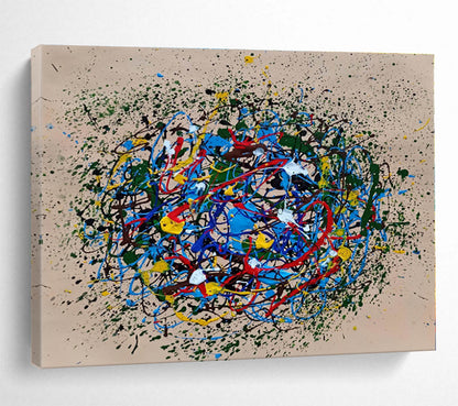 Hand Painted Art Multicolor Splatter Abstract Painting On Canvas HPS085