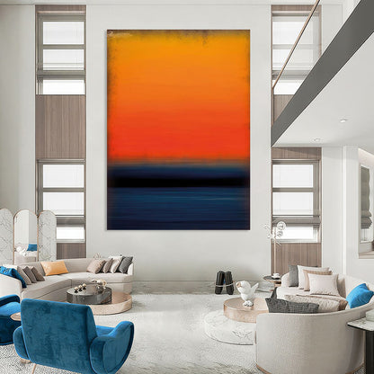 Buy Abstract Art Online Orange & Blue Gradient Sunset Abstract, Modern Art Acrylic DPS494