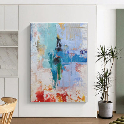 Acrylic Modern Art Paintings Blue, Green, and Red Textured Abstract Art PT768