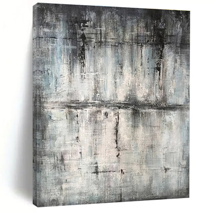 Hand Painted Art Gray Black Textured Abstract Art PT391