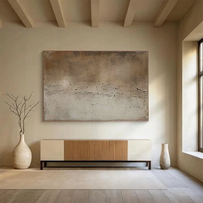 Acrylic Modern Art Paintings Beige & Gray Textured Abstract Art HPS227