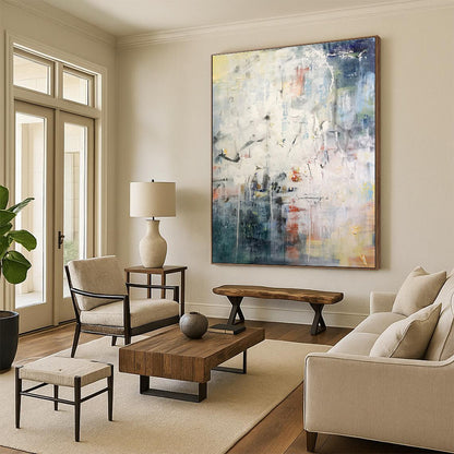 Large Size Multicolor Textured Abstract Art PT393