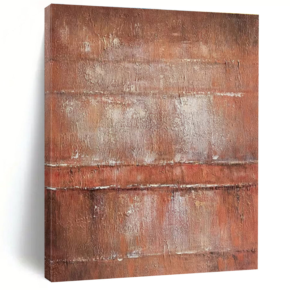 Hand Painted Art Rust Brown Textured Abstract Art PT352