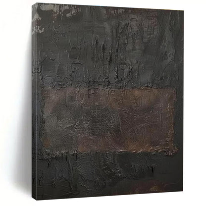 Unique Abstract Art in Dark Gray and Brown Textured Design, Acrylic Modern Art PT303