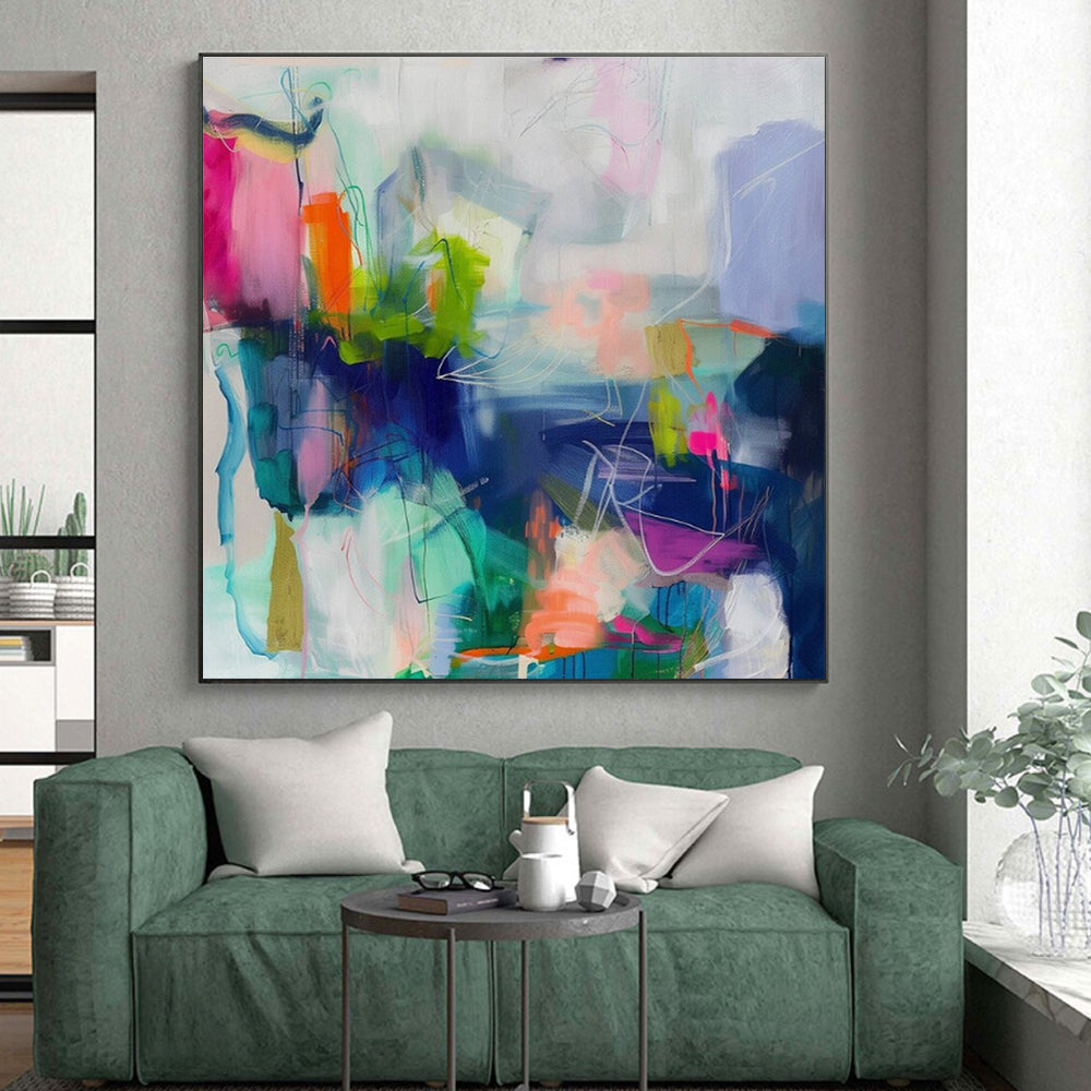 Oversized Abstract Wall Art Colorful Geometric Abstract Art PT715