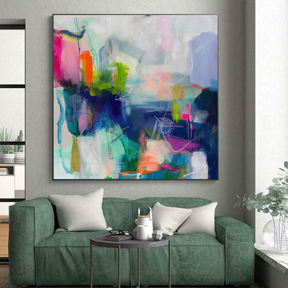 Oversized Abstract Wall Art Colorful Geometric Abstract Art PT715