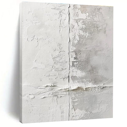 Minimalist Canvas Art White and Gray Textured Abstract Art PT659