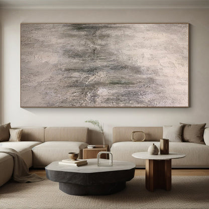 Large Size Gray Textured Abstract Art with Subtle Depth, Acrylic Modern Art Painting PT308