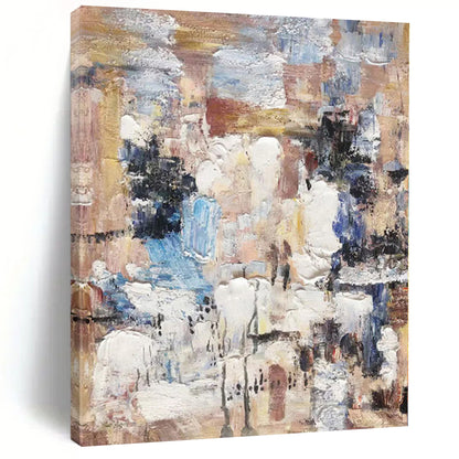 Hand-Painted Multicolor Textured Abstract Painting On Canvas PT061