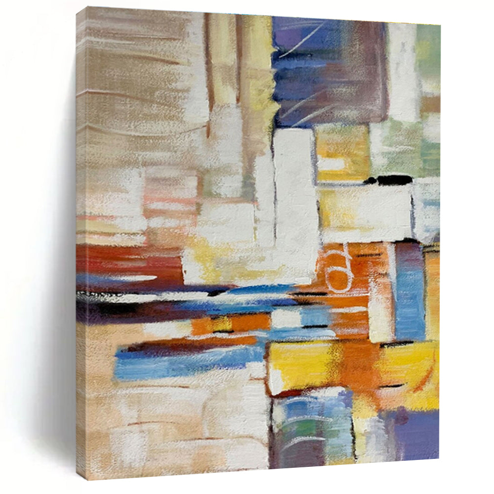 Modern Art Acrylic Multicolor Geometric Abstract Art for House PT458