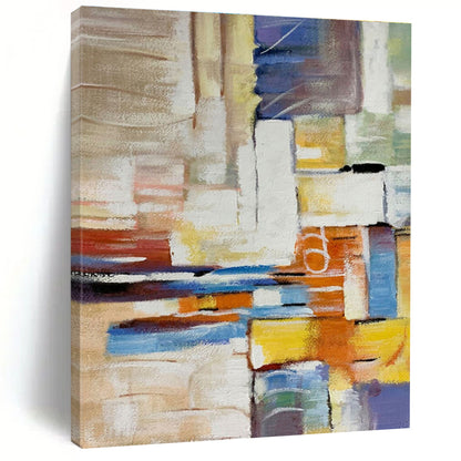Modern Art Acrylic Multicolor Geometric Abstract Art for House PT458