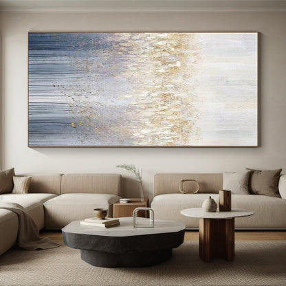 Unique Abstract Art Gold and Gray Forest-Inspired Piece, Large Contemporary Wall Art PT512