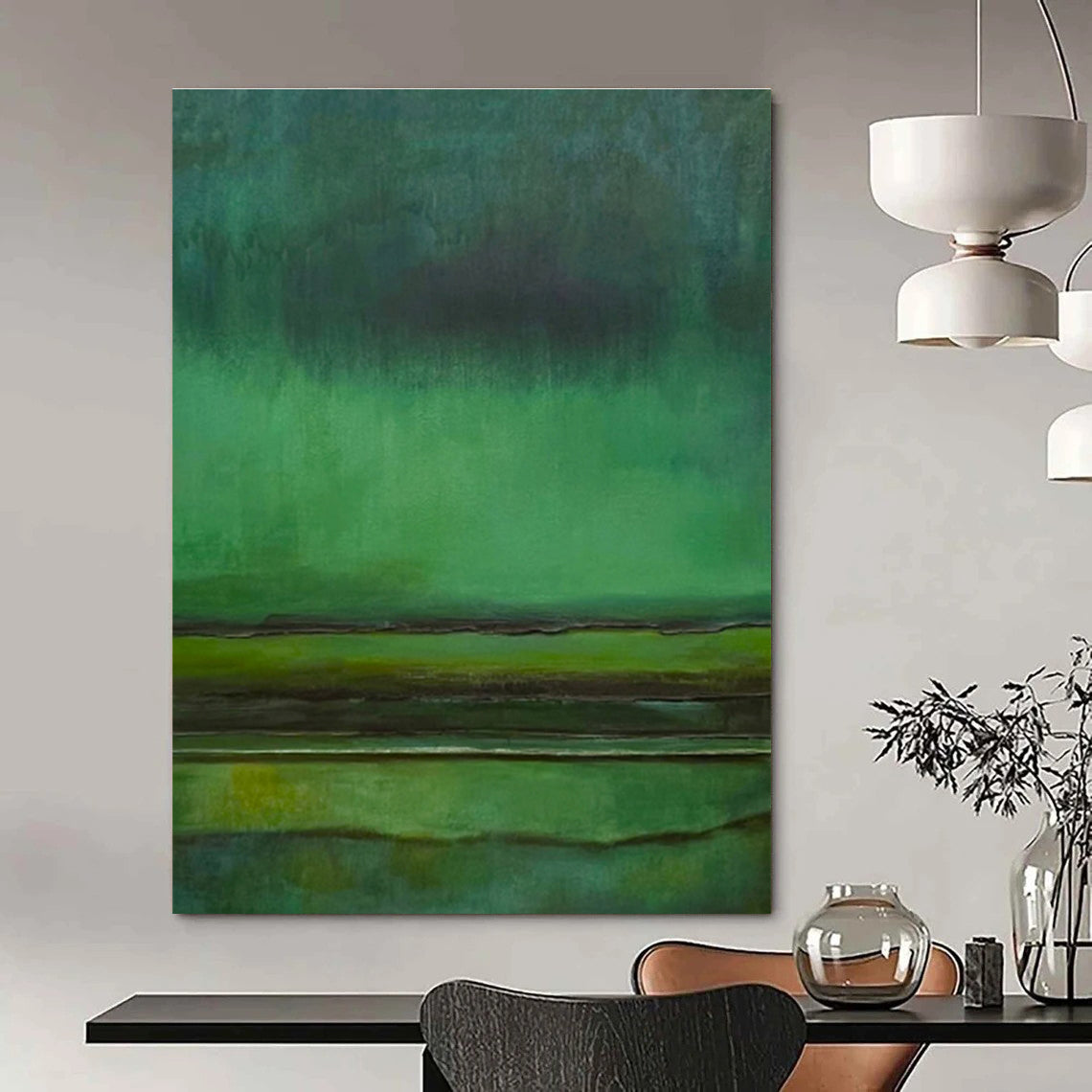 Cool Abstract Paintings Green Textured Abstract Landscape Art DPS463