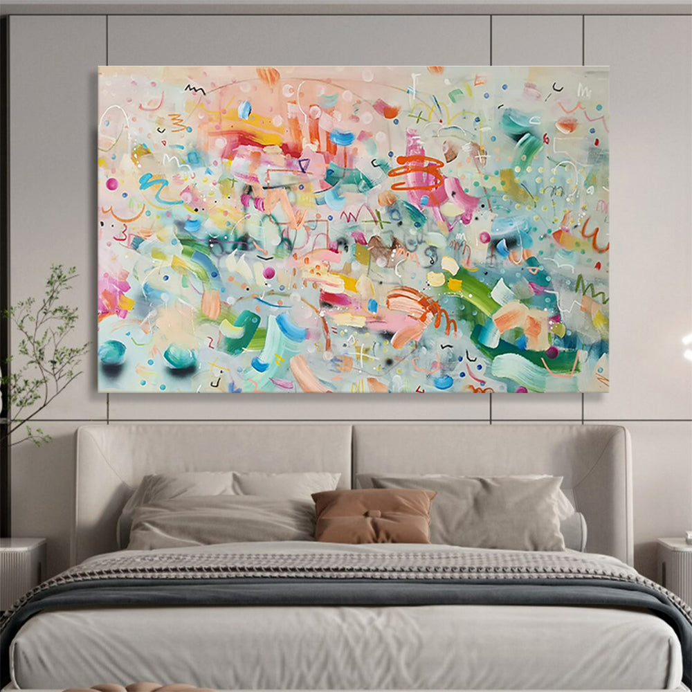 Huge Size Multicolor Playful Abstract Expressionist Art HPS333