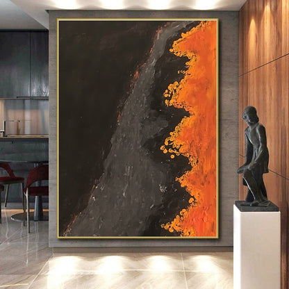 Black Orange Gray Abstract Art PT141