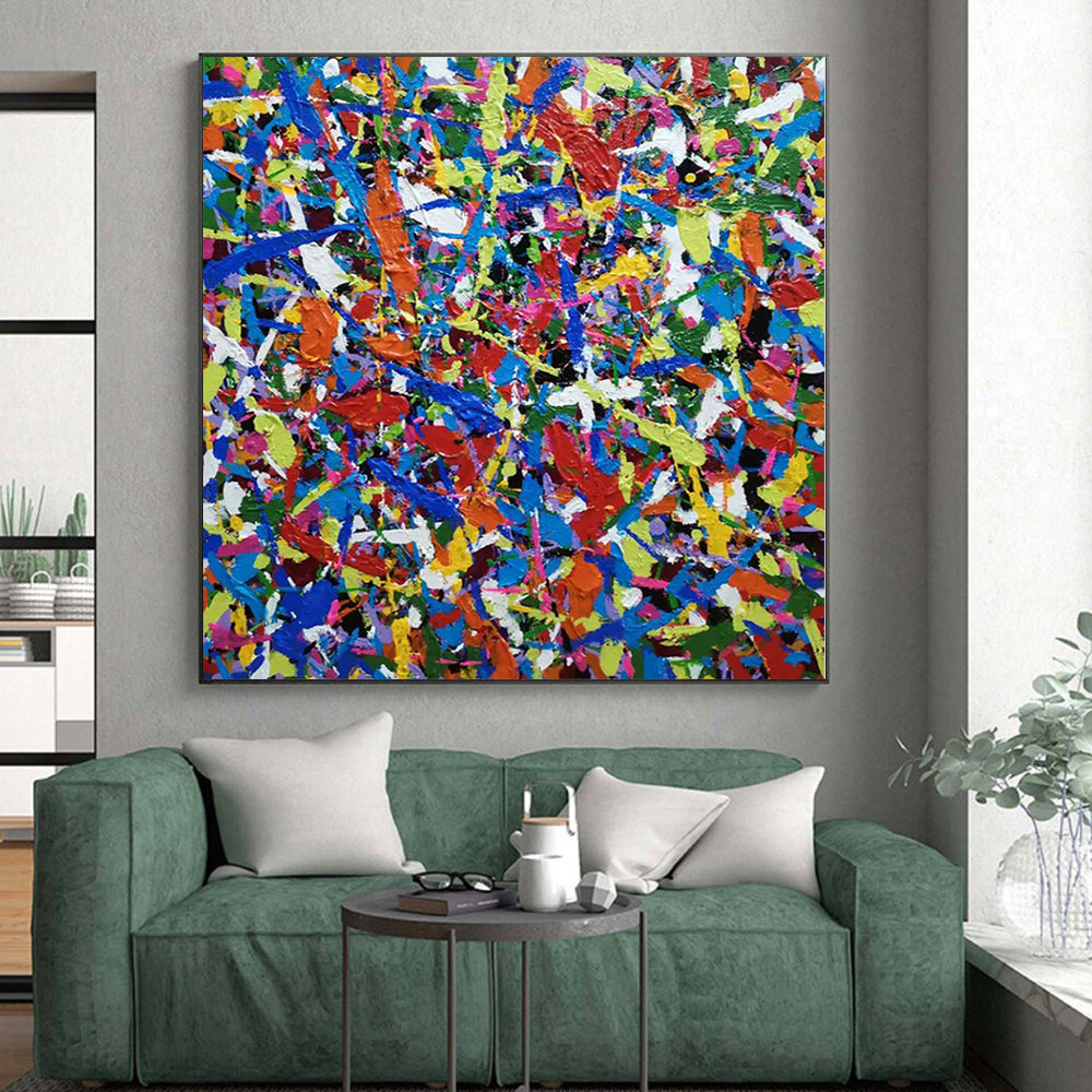 Unique Abstract Art Multicolor Textured Abstract Painting On Canvas PT095