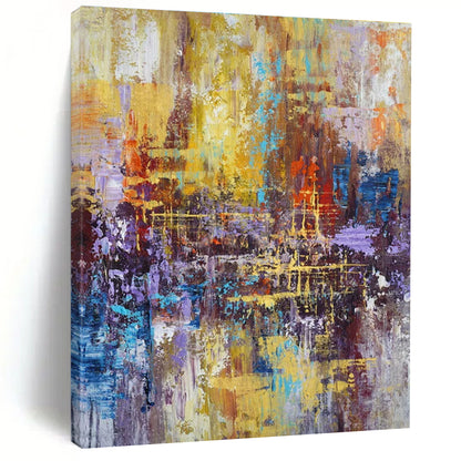 Acrylic Modern Art Paintings Colorful Urban-Inspired Abstract Art PT618