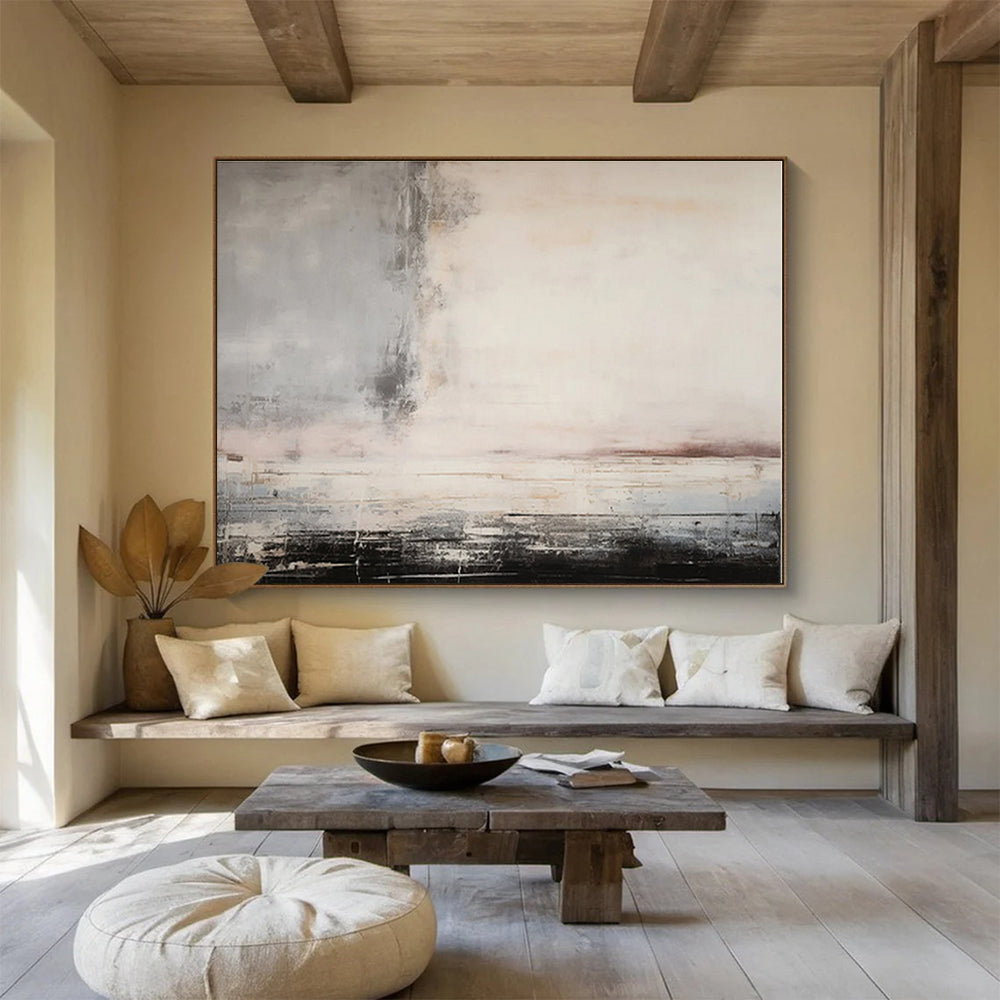 Minimalist Canvas Art Neutral Tones Textured Abstract On Canvas HPS023