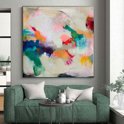 Cool Abstract Paintings Colorful Vibrant Abstract Composition, Acrylic Modern Art Paintings PT516