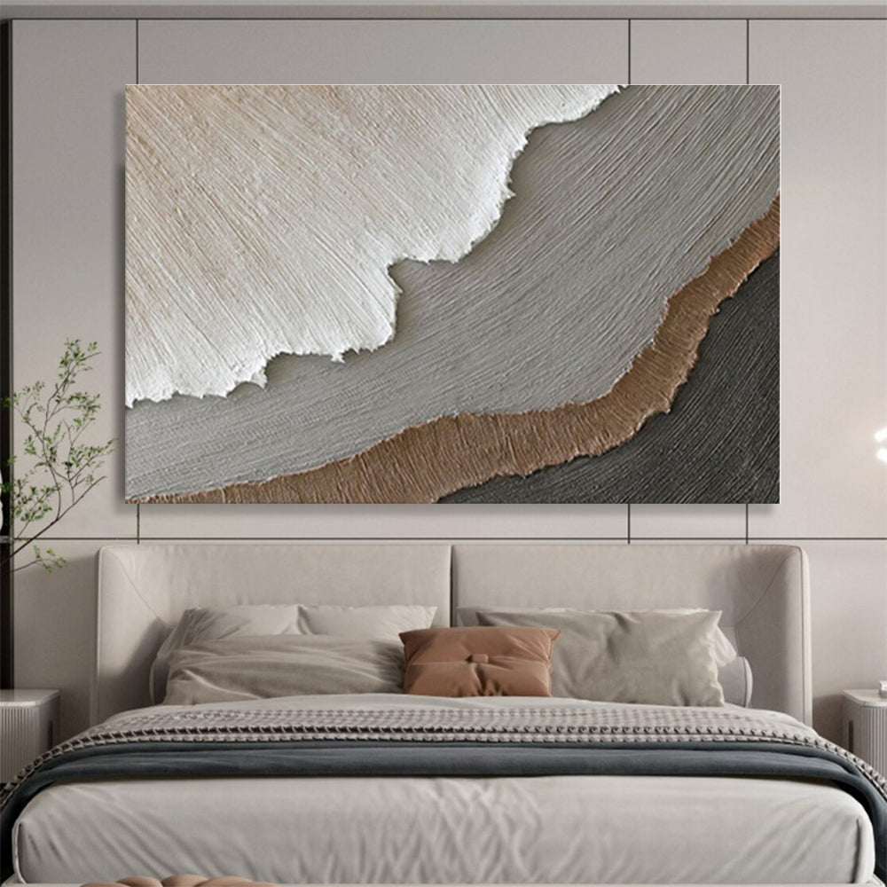 Handmade Art Neutral Tones Textured Abstract On Canvas HPS066