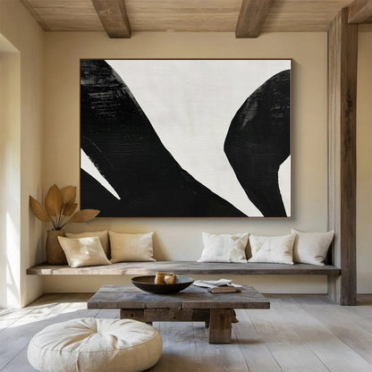 Cool Abstract Paintings Black & White Geometric Shapes Abstract On Canvas HPS048