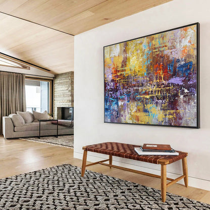 Acrylic Modern Art Paintings Vibrant Multicolor Textured Abstract On Canvas HPS052