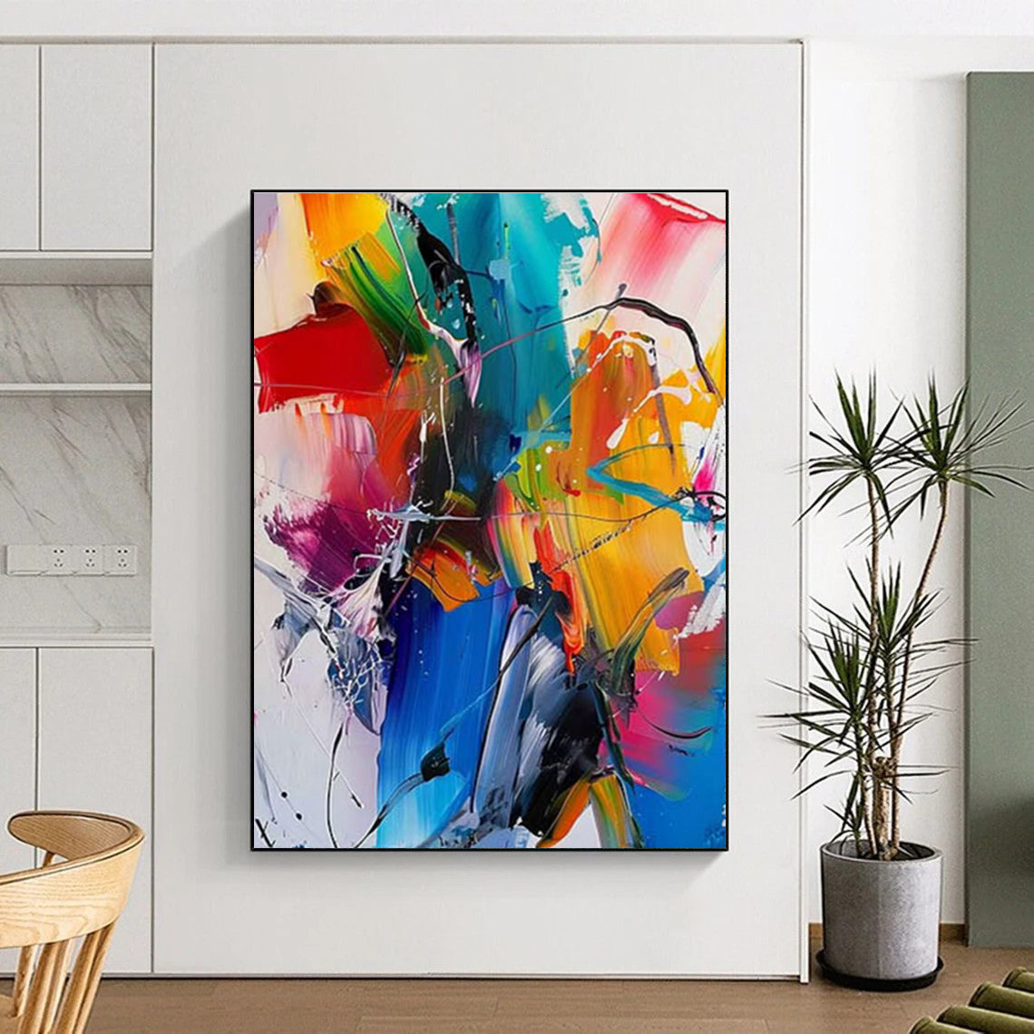 Large Size Multicolor Energetic Abstract Art PT365