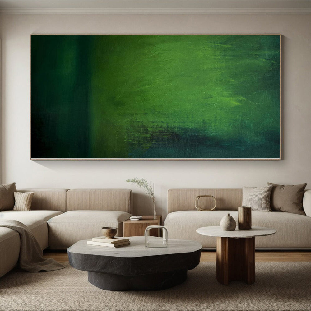 Hand Painting Green Textured Abstract Painting On Canvas PT042