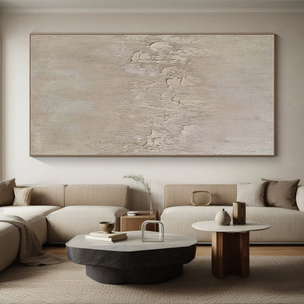 Paintings For House Beige Textured Abstract Art PT505