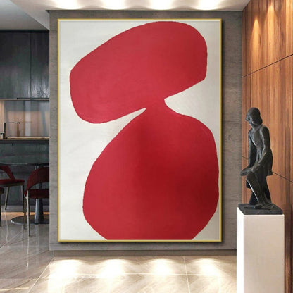 Unique Abstract Art Red Organic Shapes Abstract Art PT644