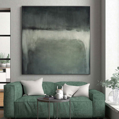 Minimalist Canvas Art Gray and White Abstract Misty Scene, Modern Art Acrylic PT531