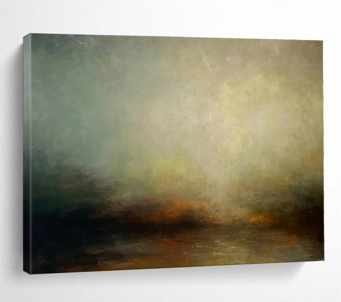 Minimalist Canvas Art Earthy Tones Misty Landscape Abstract Painting On Canvas HPS135